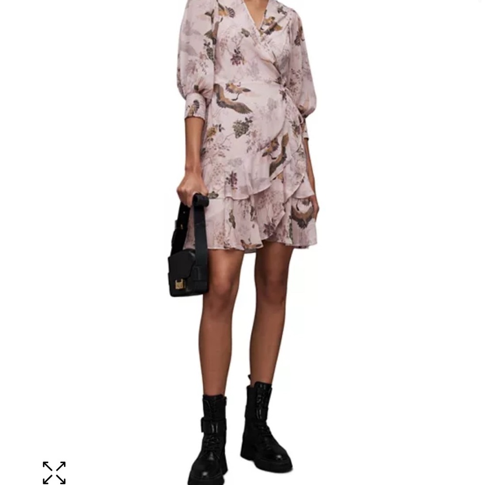 NEW All Saints Ari Peggy Wrap Dress, Size 2